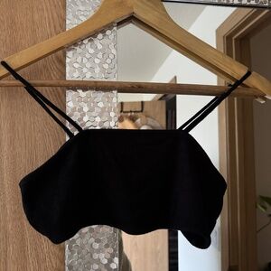 Women's Free people black ribbed cropped tank top, size xs